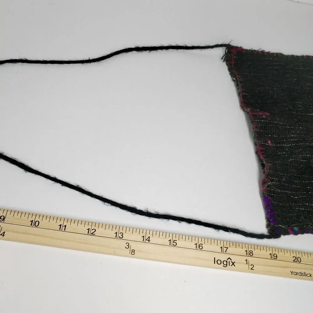 Hand Sewn Boho Bag Made In Mexico Black Multicolored Stars Hippie Boho Tribal‎